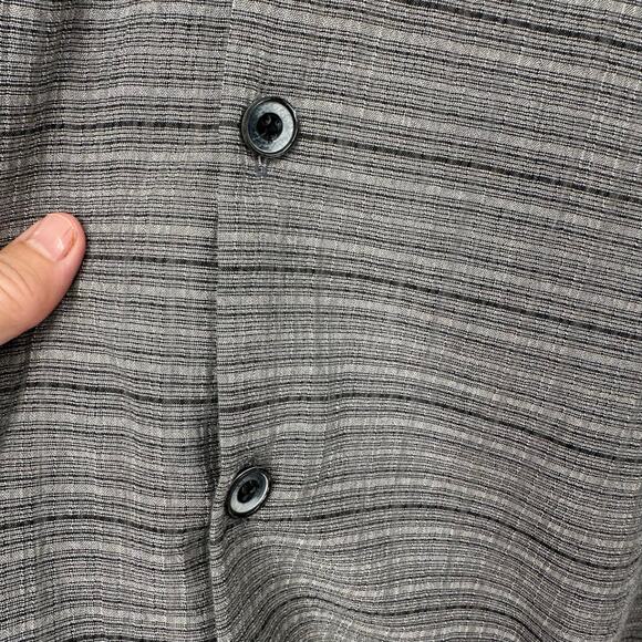 Vintage Bernini Gray Lightweight Button-Down Long-Sleeve Shirt Large - Picture 6 of 8